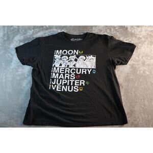 Sailor Moon Shirt Mens Extra Large Black Anime Mercury Mars Jupiter Venus Tee